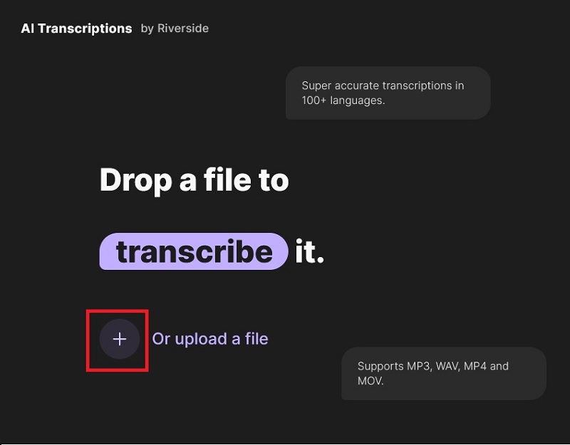 загрузить файл для транскрибации